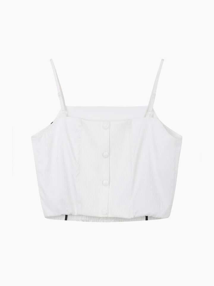 Light beige bustier with jacquard pattern - sisley k top - White | Sisley K image number 2